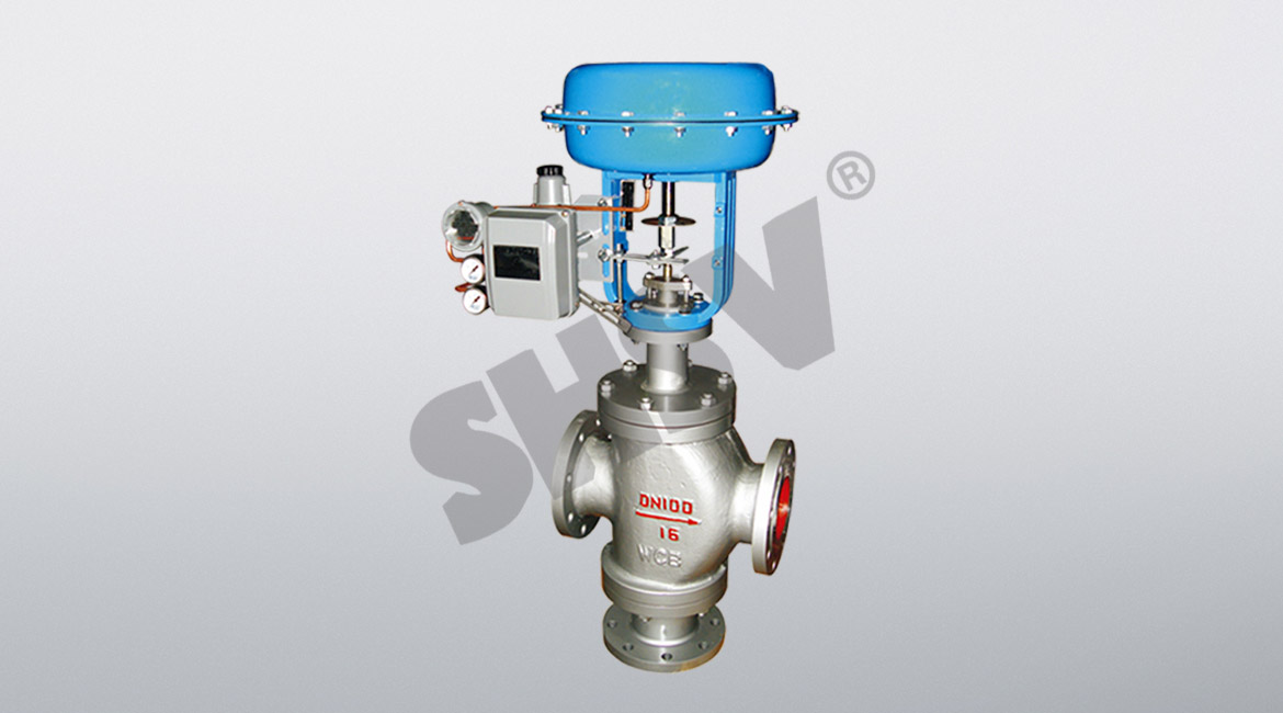 Pneumatic two-seat control valve