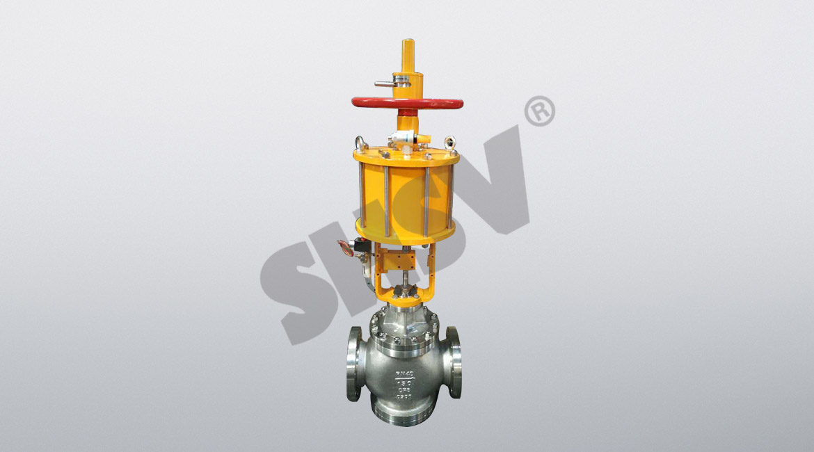 Pneumatic three-way piston valve